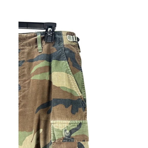 Vintage Military Camouflage Cargo Pants M Reg Adjustable Waist Cotton Outdoor - Picture 9 of 15